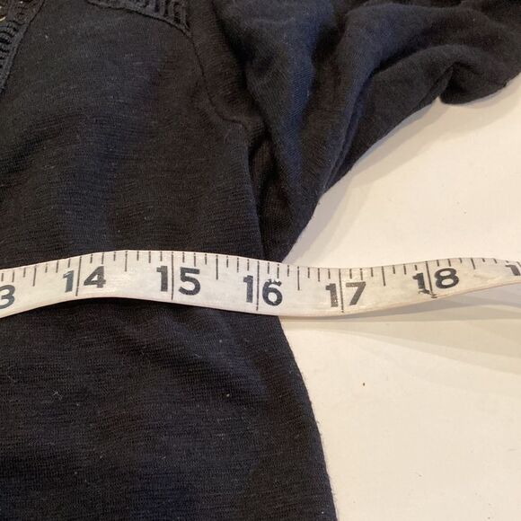 Anthropologie meadow rue, black peasant, top with sheer tan - Picture 5 of 7